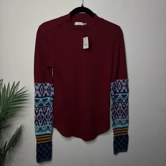 NWT Free People Gorgeous Thermal Cuff Long Sleeve Top - Picture 5 of 9